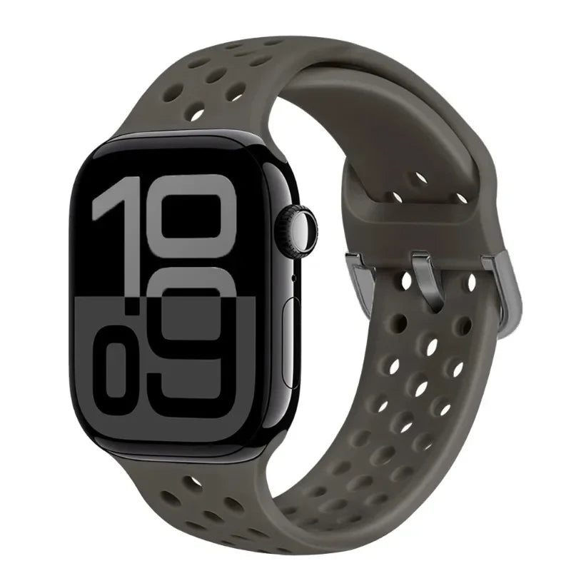Perforated Silicone Band with Ventilation Holes for Apple Watch