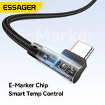 Essager 100W USB-C 90° Elbow Braided Charging Cable