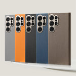 Elegant Magnetic Leather Case with Alloy Camera Cover for Samsung Galaxy S24 Series