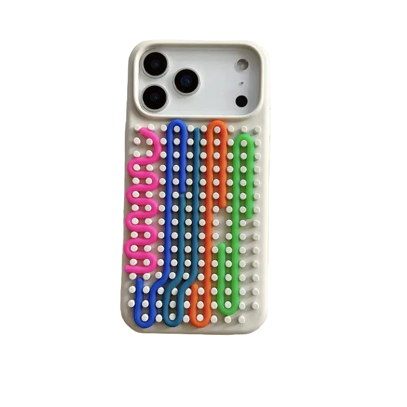 Cylindrical Labyrinth Silicone Phone Case for iPhone 17 Series