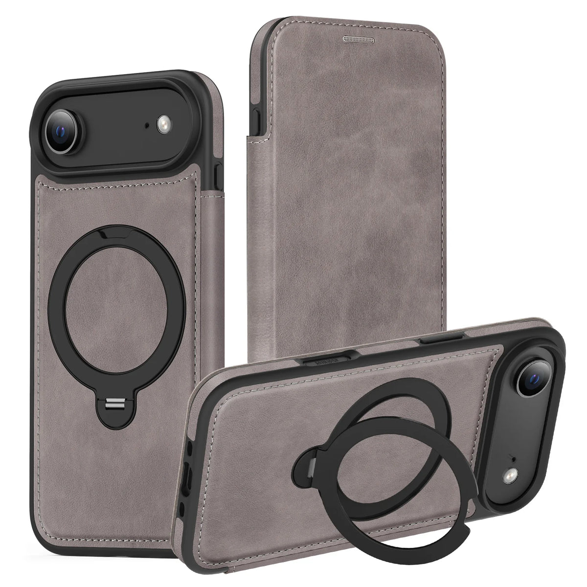 MagSafe Compatible Leather Flip Case for iPhone 17 Series