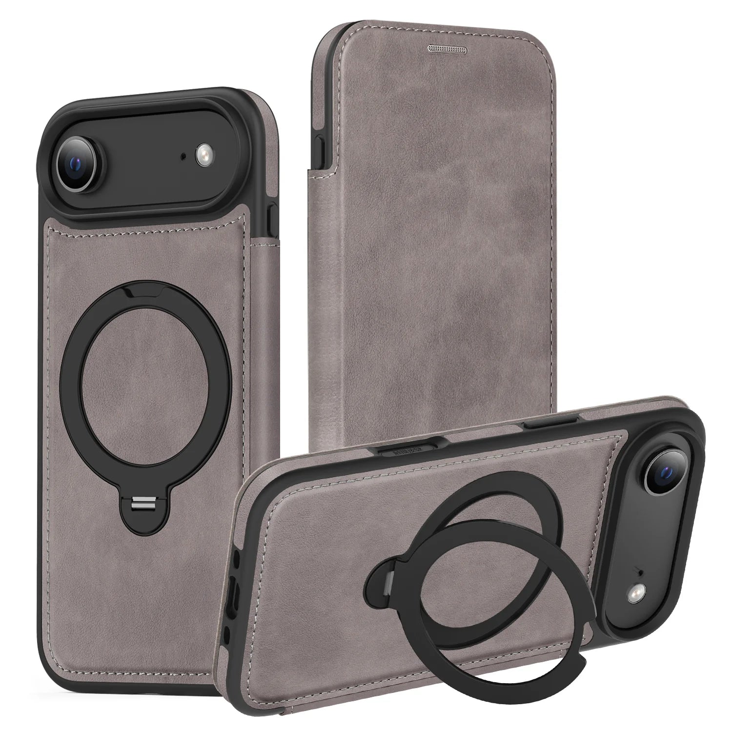 MagSafe Compatible Leather Flip Case for iPhone 17 Series