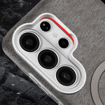 Matte Leather Magnetic Case with Metal Lens Protection for Samsung Galaxy S24 Series
