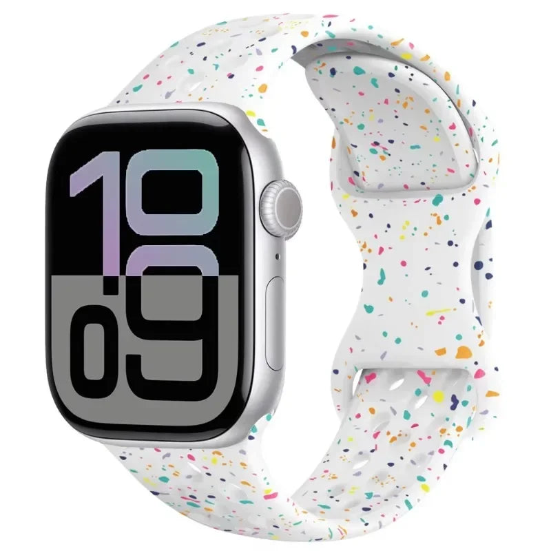 Breathable Silicone Band with Perforated Ventilation for Apple Watch