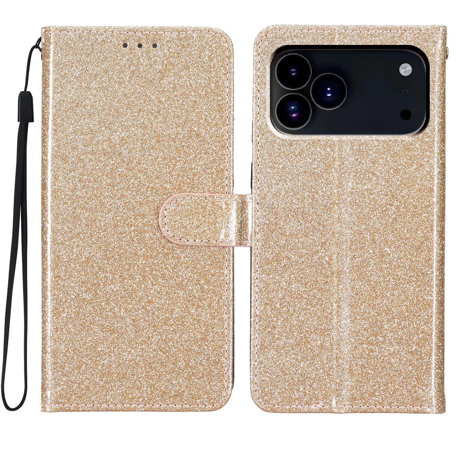 Glitter Magnetic Cards Slot Leather Wallet Case For iPhone 17 Series