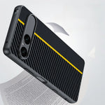 Sony Xperia 10 VII PU Leather Case with Fiber Texture and Shock-Resistant Protection