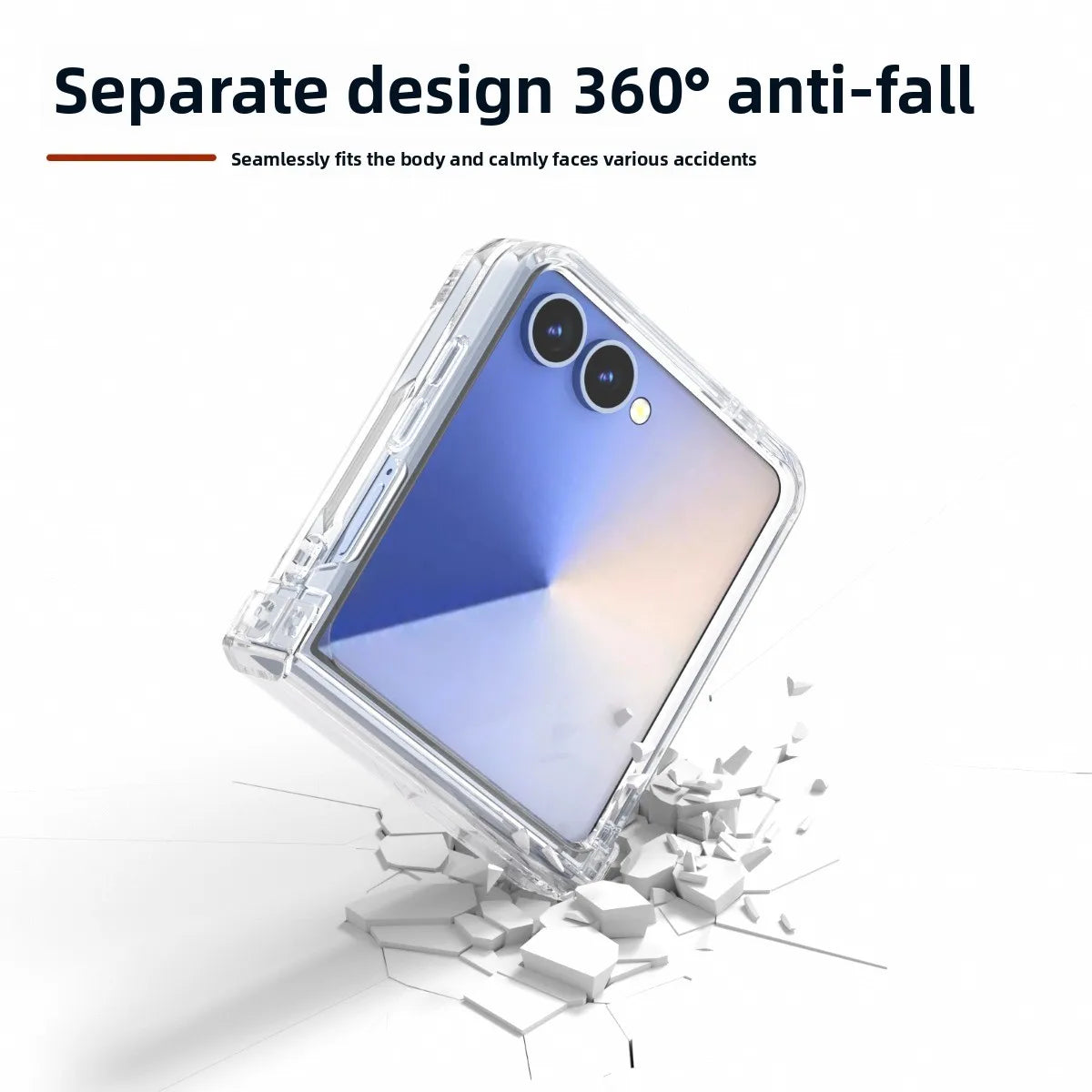 Transparent Hinge Protection Case with 360° Impact Guard for Samsung Galaxy Z Flip 8