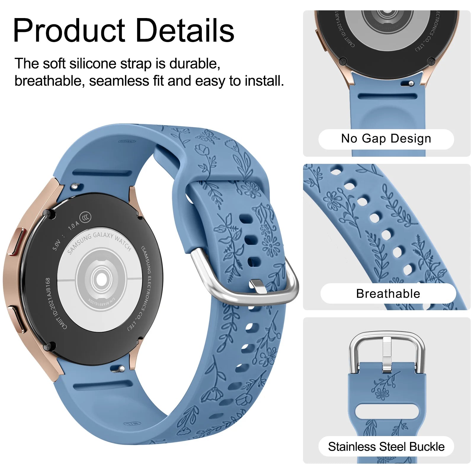 TPU Case with Flower Engraved Band for Samsung Galaxy Watch 6