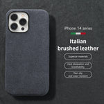 Genuine Cow Suede Leather MagSafe Case for iPhone 14 Series