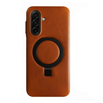 Textured Leather Case with 90° Rotating Magnetic Bracket Stand for Samsung Galaxy A36