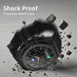 Luxury Stainless Steel Tactical Case and Silicone Sport Band Modification Kit for Samsung Galaxy Watch 8 Classic
