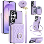 Crossbody Leather Wallet Case with Wrist Lanyard for Samsung Galaxy S26 Series