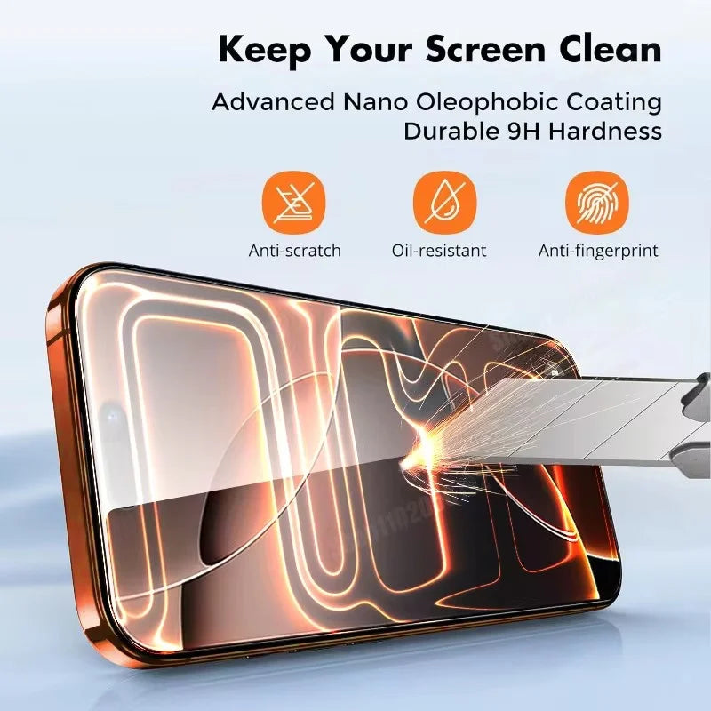 4-Pack 8K HD Tempered Glass Screen Protector for iPhone 17 Series