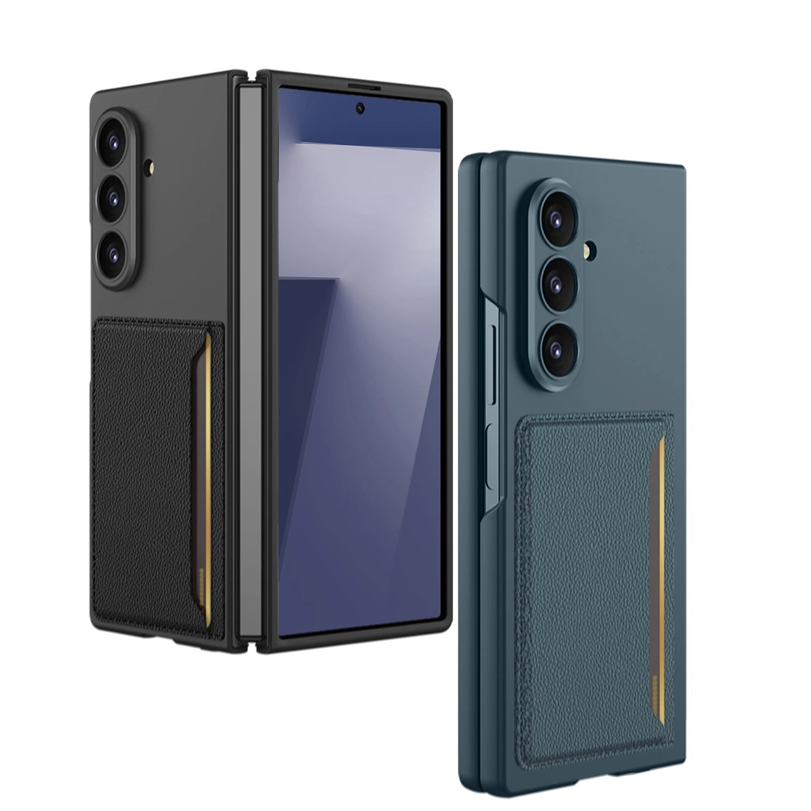 Slim Matte Ultra-Thin PC Leather Wallet Case for Samsung Galaxy Z Fold 7