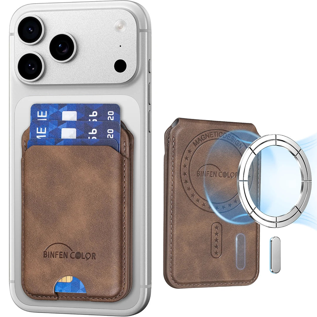 Magnetic Leather Stand Card Holder for iPhone
