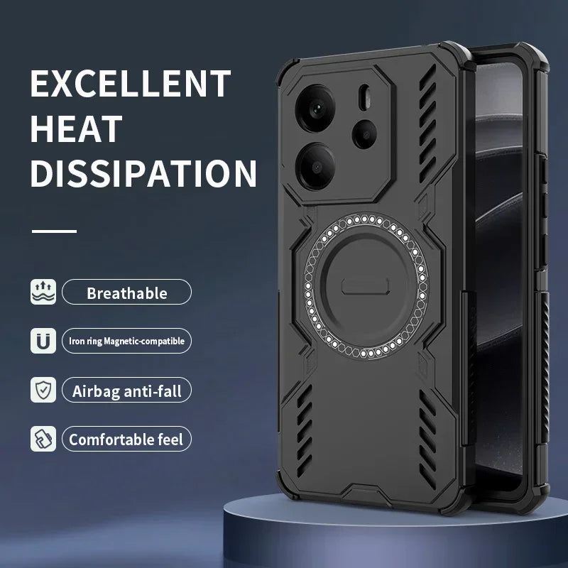 Shockproof Heat Dissipation Magnetic Case for Realme 14