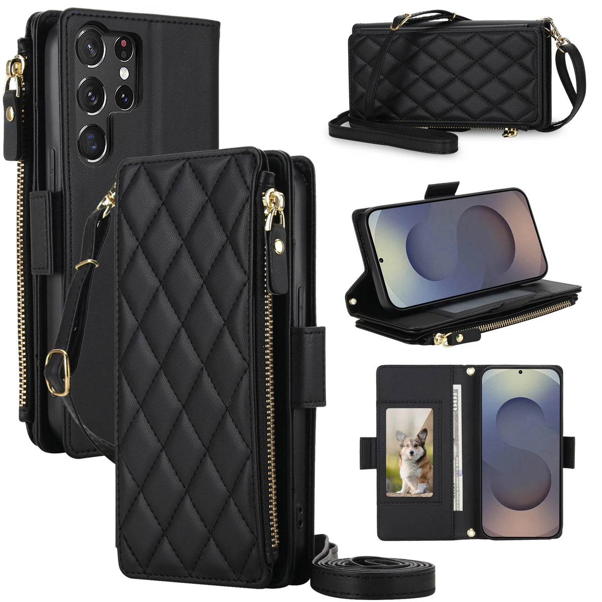 Leather Fold-Out Multi-Compartment Wallet Case for Samsung Galaxy S26 Series