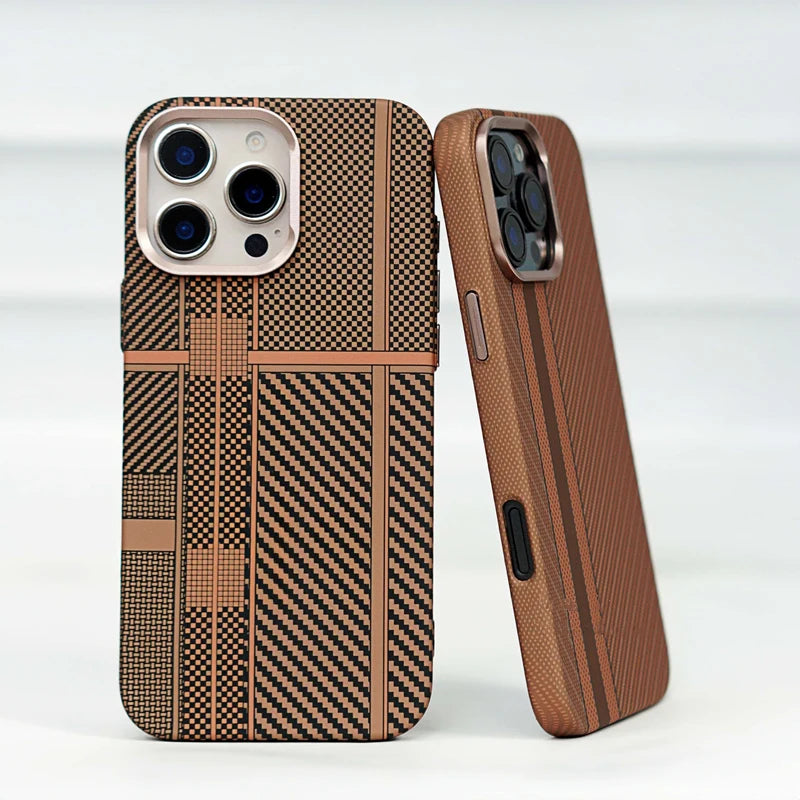 Carbon Fiber Pixel Relief MagSafe Case for iPhone 16 Pro / iPhone 16 Pro Max