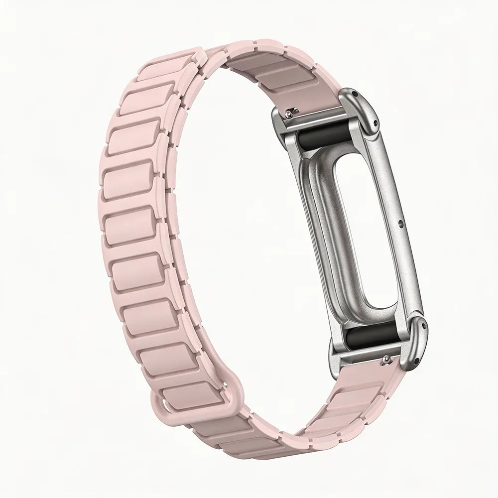Silicone Magnetic Replacement Strap with Metal Case for Google Fitbit Air