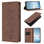 Embossed Cute Cat Flip Wallet Leather Case for iPhone 17 Series