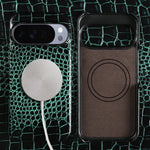 Crocodile Textured Magnetic Leather Case for Google Pixel 9 Series