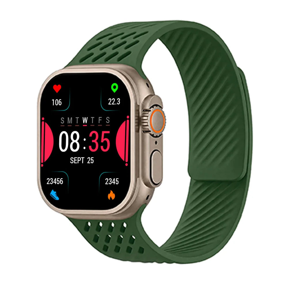 Perforated Silicone Band with Magnetic Closure for Apple Watch