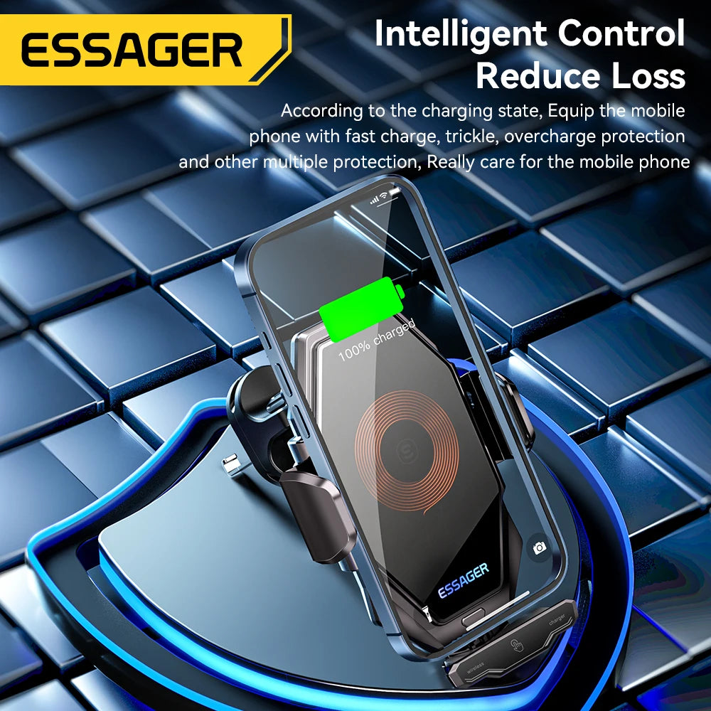 Essager 15W Qi Wireless Car Charger with Dashboard Phone Holder
