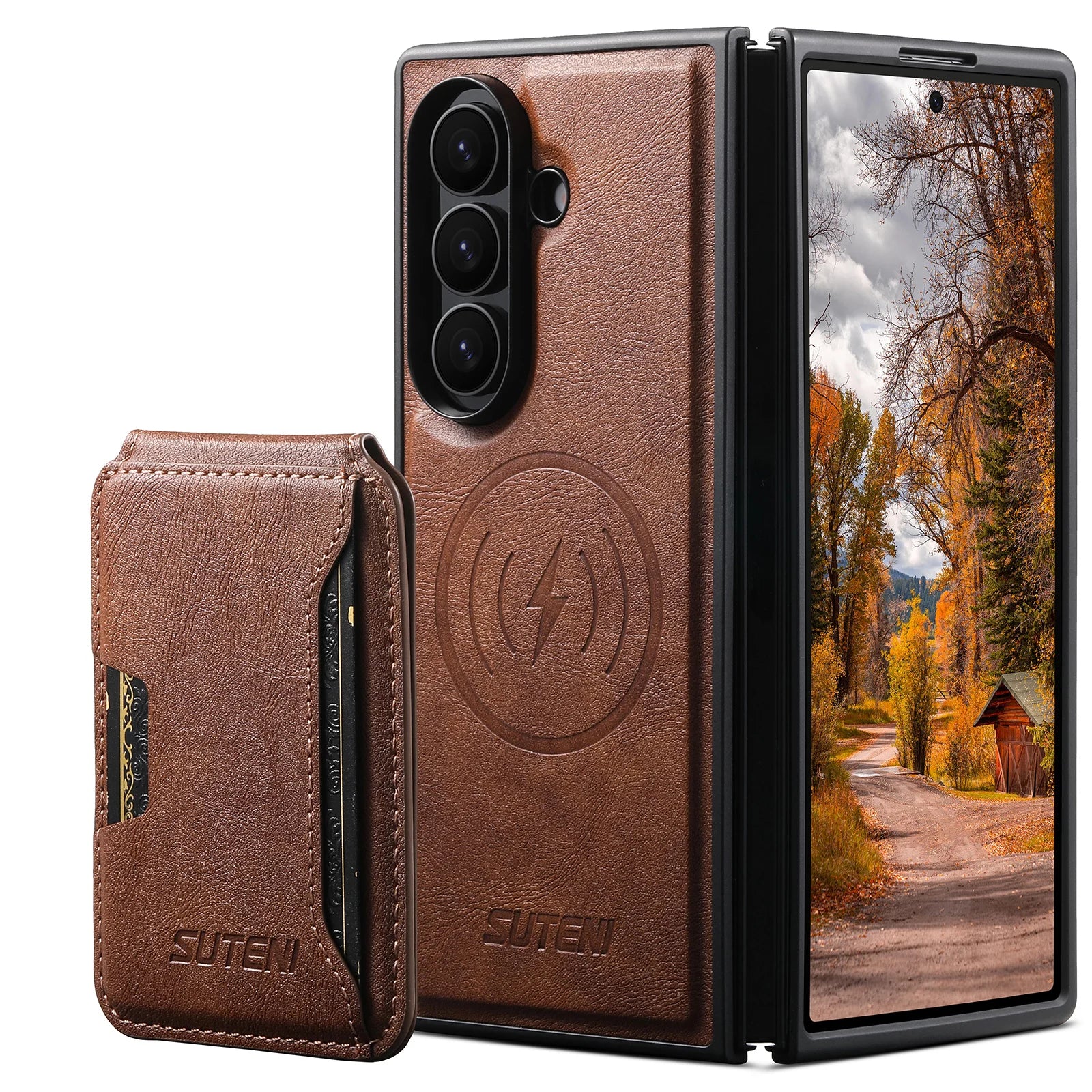 Luxury 2-in-1 Magnetic Leather Wallet Case with Card Slot for Galaxy Z Fold 7