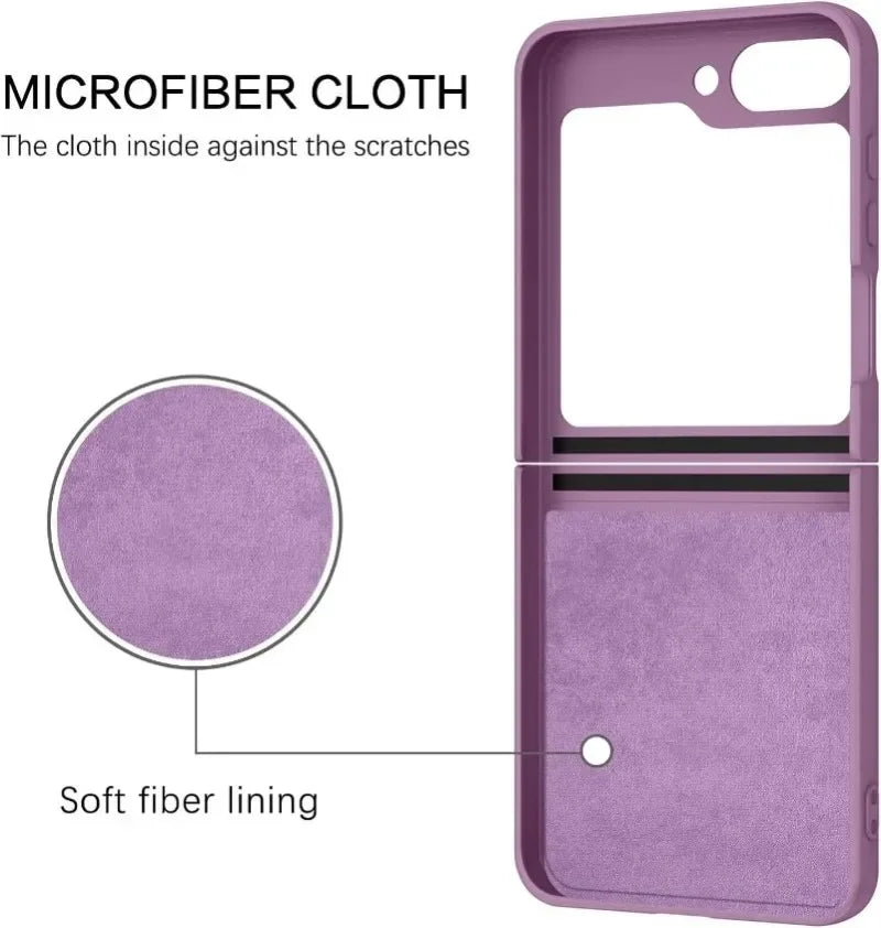 Liquid Silicone Phone Case with Ring Holder & Grip Stand for Samsung Galaxy Z Flip 6