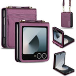 Crossbody Leather Phone Case with Card Slots & Lanyard for Samsung Galaxy Z Flip 6