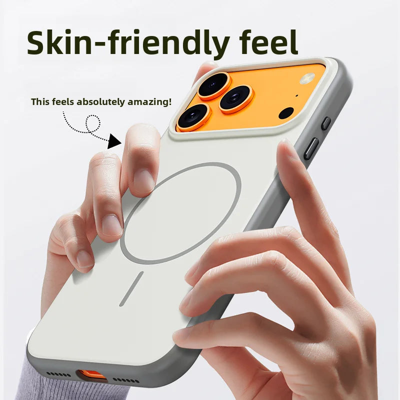 Matte PC MagSafe Case with Metal Buttons for iPhone 17 Series