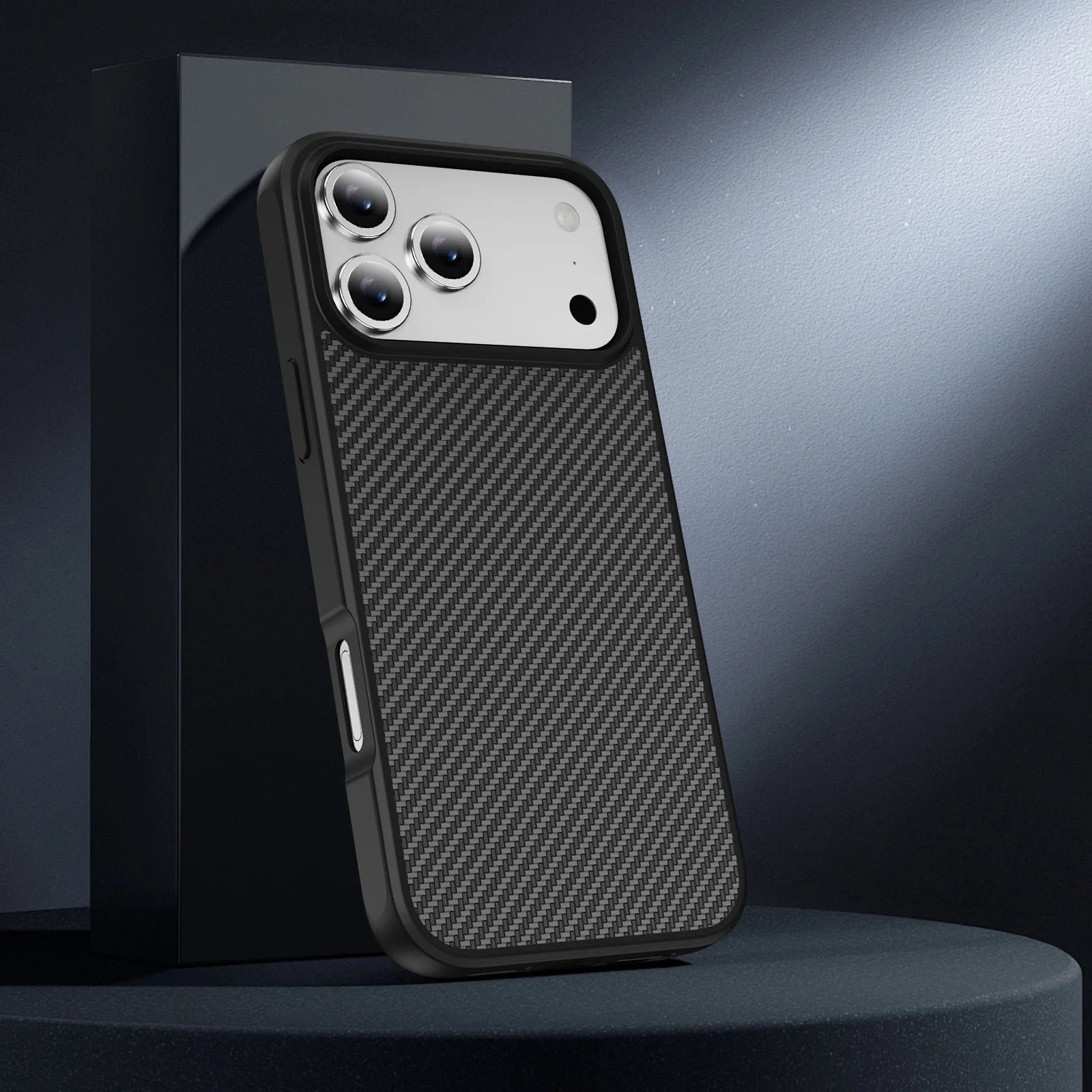 Luxury Carbon Fiber Pattern Phone Case for iPhone 17 Series