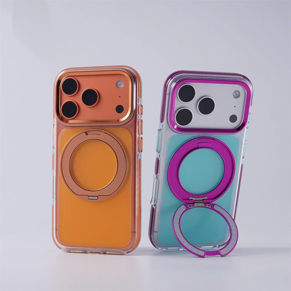 Shockproof MagSafe Case with 360° Rotatable Ring Stand for iPhone 18 Series