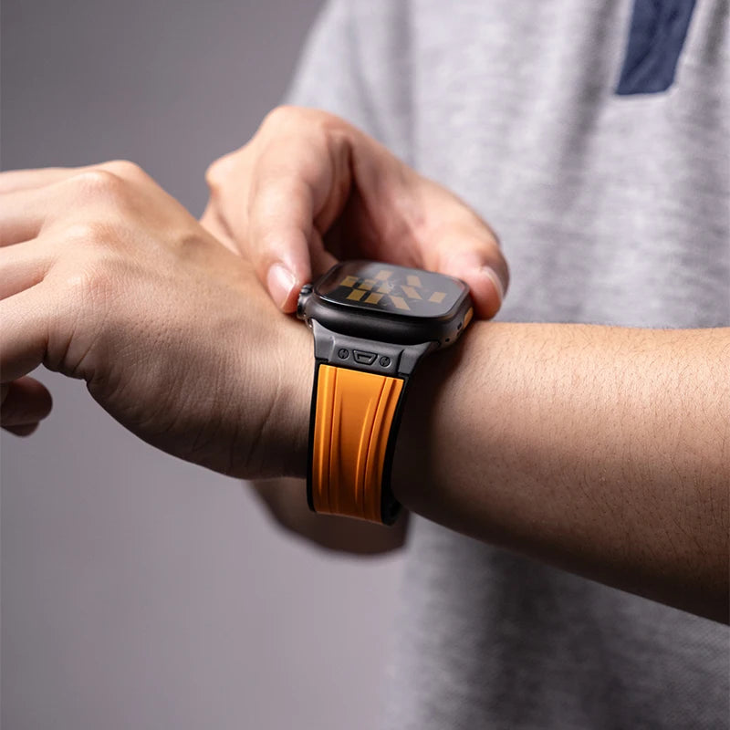 Liquid Silicone Sport Band with Ribbed Texture for Apple Watch