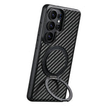 Premium Carbon Fiber Style Magnetic Leather Case for Samsung Galaxy S26 Ultra