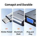 CABLETIME USB-C To VGA 1080p Adapter