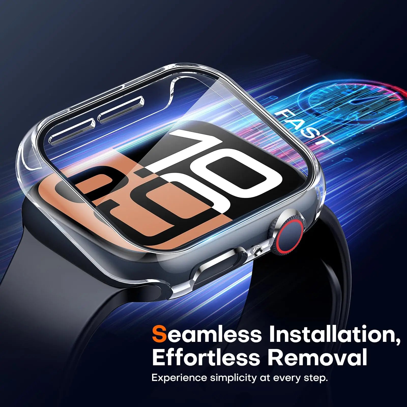 2-Pack Tempered Glass Case Screen Protector for Apple Watch
