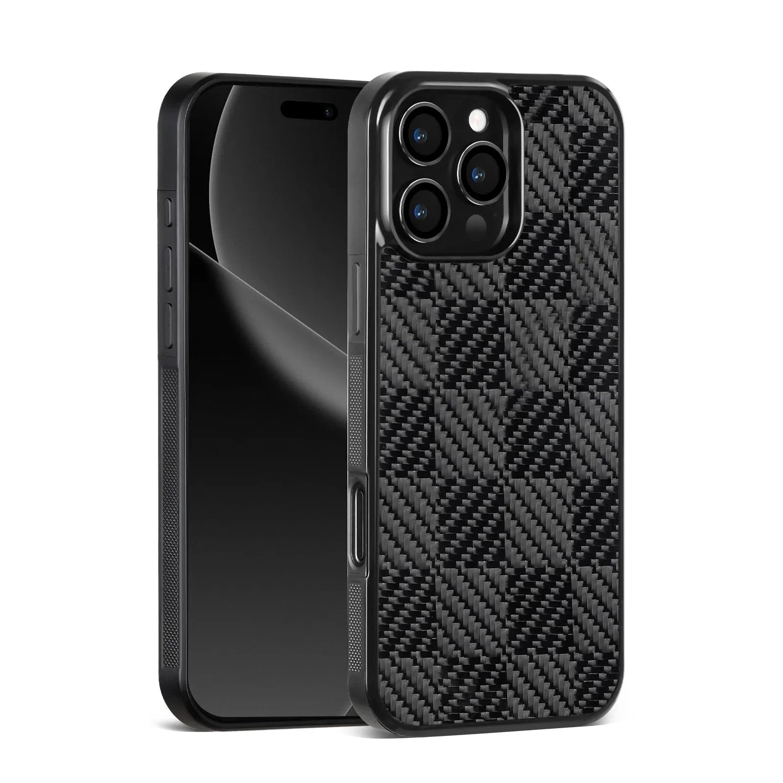 Carbon Fiber MagSafe Case with Raised Lens Protection Ring for iPhone 15 Series