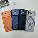 iPhone 17 Series Hollow Honeycomb PC Case with 360° MagSafe Bracket Stand