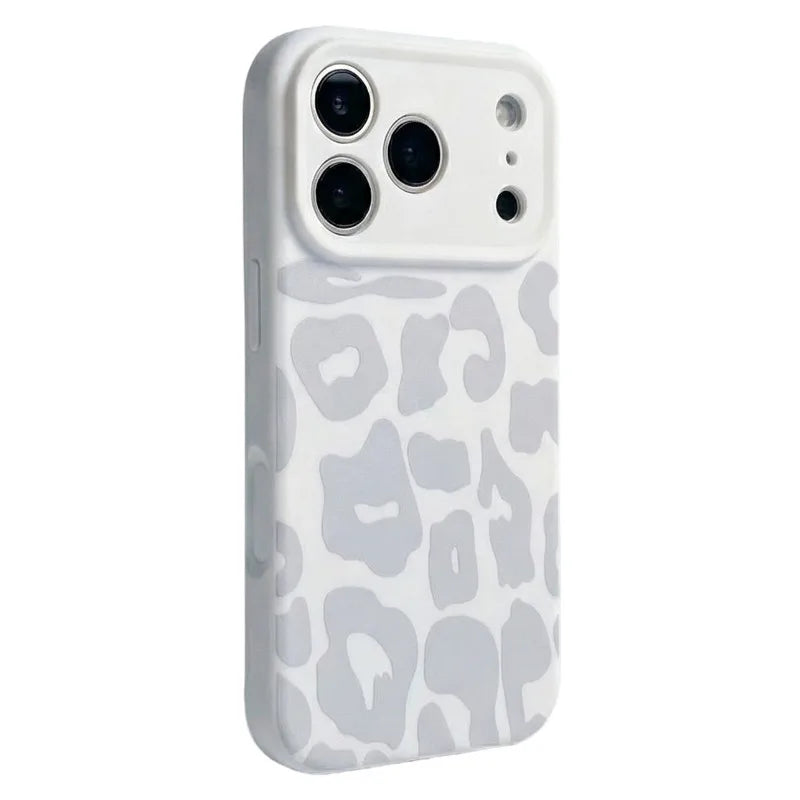 Frosted Leopard Print Silicone Case for iPhone 17 Series