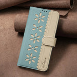 Flower Pattern Flip Leather Wallet Case for iPhone 15 Series
