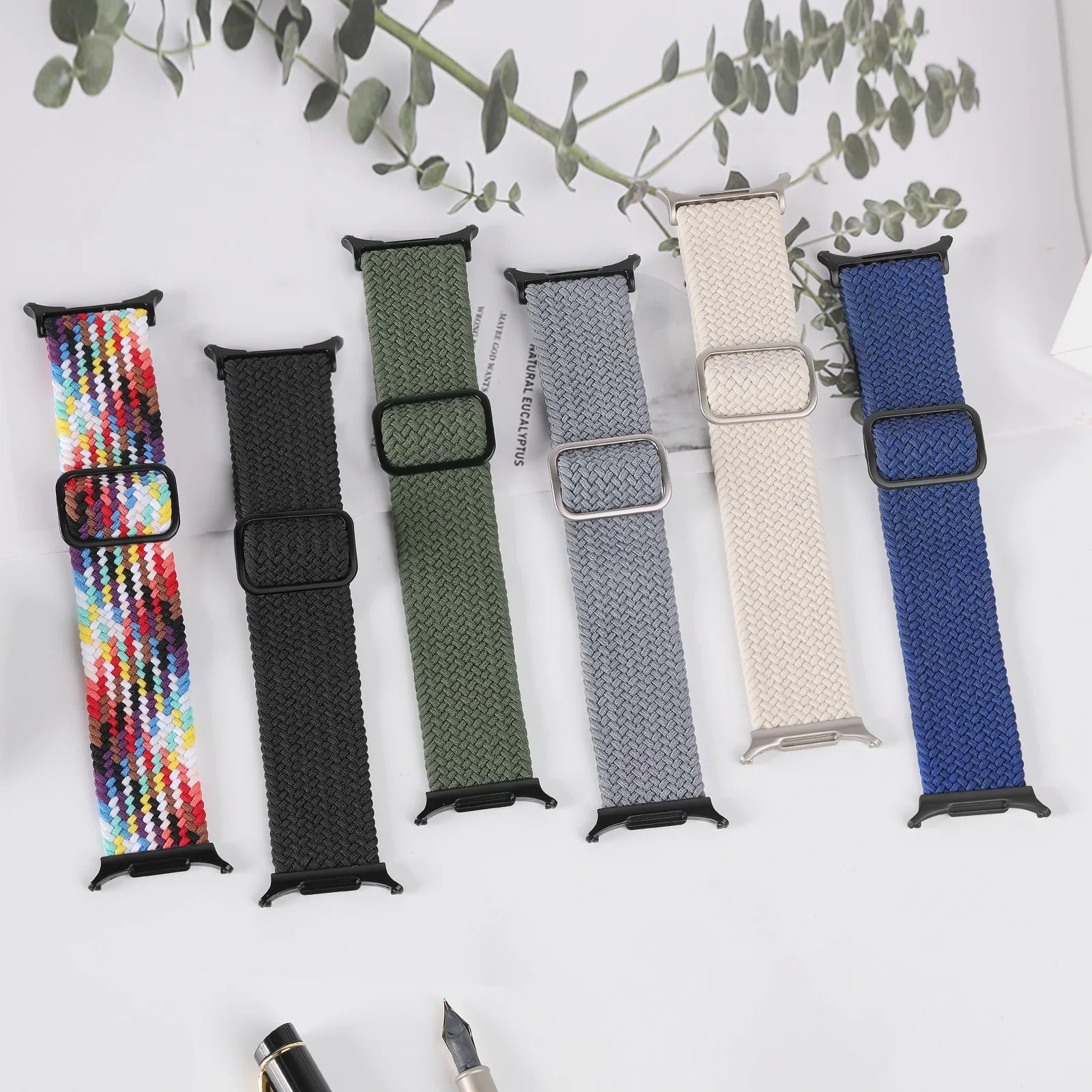 Adjustable Braided Nylon Bracelet for Samsung Galaxy Watch 8 / Galaxy Watch 8 Classic
