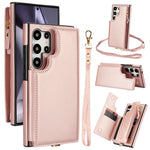 Crossbody Leather Flip Wallet Case for Samsung Galaxy S25 Series