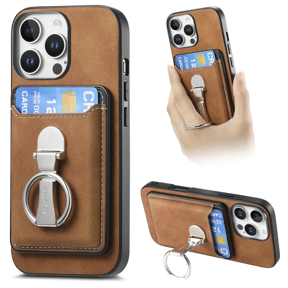Detachable MagSafe Leather Wallet Case for iPhone 15 Series
