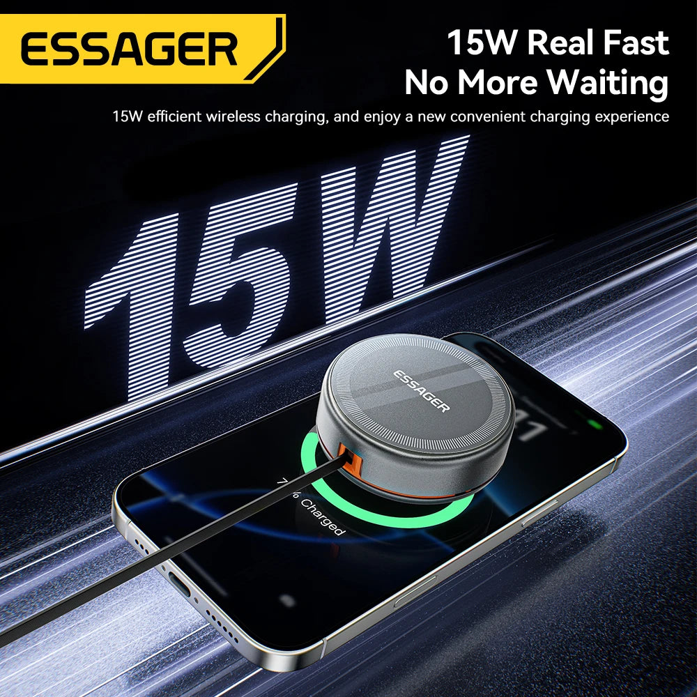 Essager Magnetic Charger with Retractable USB-C Cable