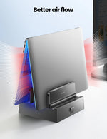 Adjustable Vertical Laptop Stand with Storage Drawer