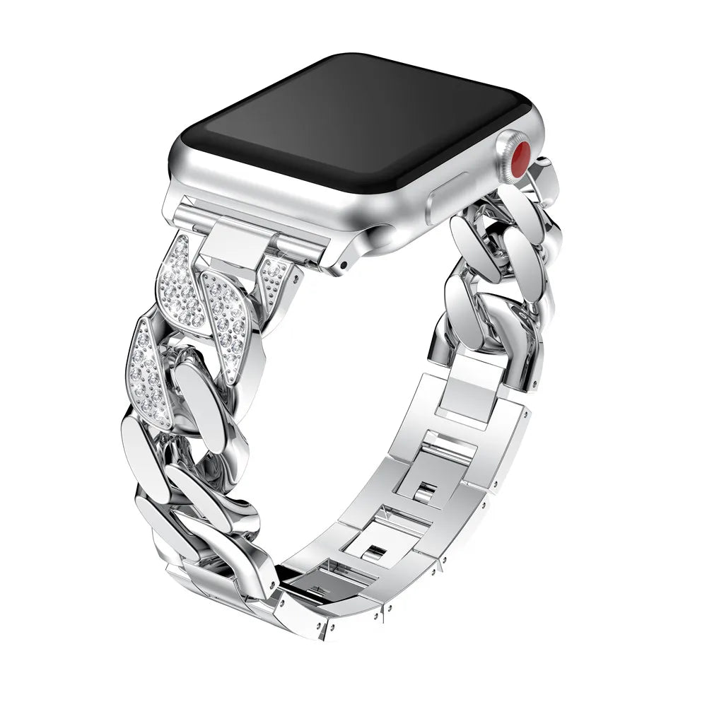 Luxury Cuban Link Jewelry Bracelet for Apple Watch