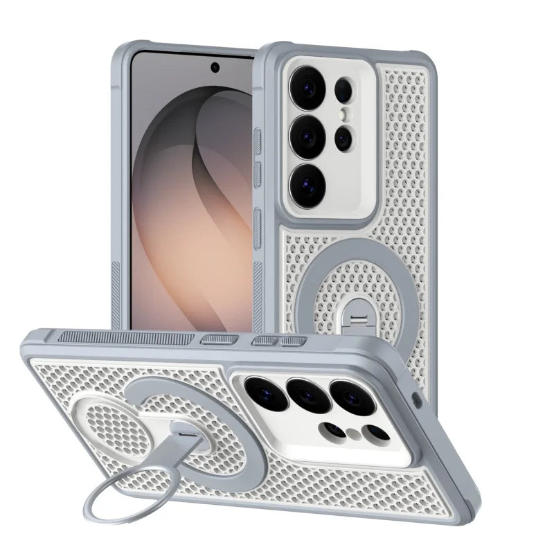 Heat Dissipation Magnetic Case with Adjustable Kickstand for Samsung Galaxy S26 Series