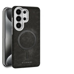 Matte Leather Magnetic Case with Metal Lens Protection for Samsung Galaxy S24 Series