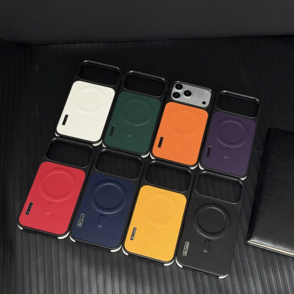 Premium Color-Block Leather MagSafe Case for iPhone 17 Series